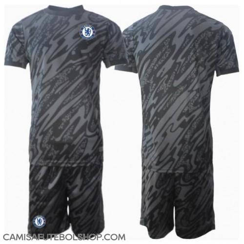 Camisa de time de futebol Chelsea Goleiro Replicas 2º Equipamento Infantil 2024-25 Manga Curta (+ Calças curtas)